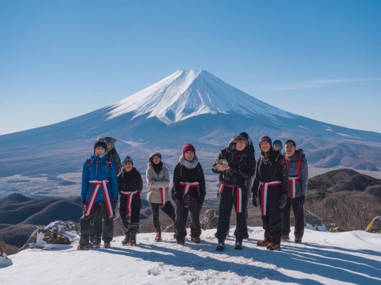 randonnée jusqu'au sommet du mont fuji, japon