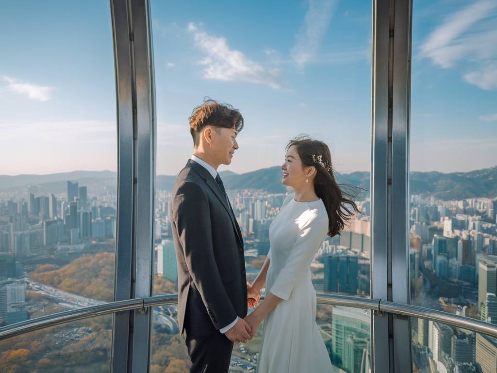 voyage de noces à séoul : découvrir la ville depuis la n seoul tower