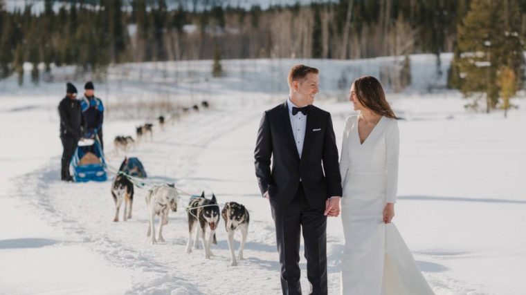 voyage de noces au québec : aventure en traîneau à chiens dans les laurentides